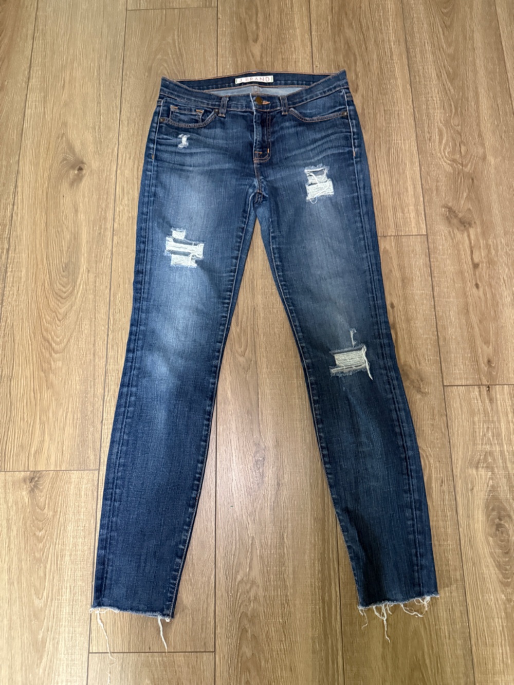 JBRAND Distressed Dark Blue Skinny Jeans - SZ 28